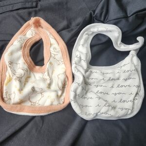 Disney Orange and White Bibs with Soft Fabric